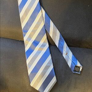Classic Striped Blue and White Tie